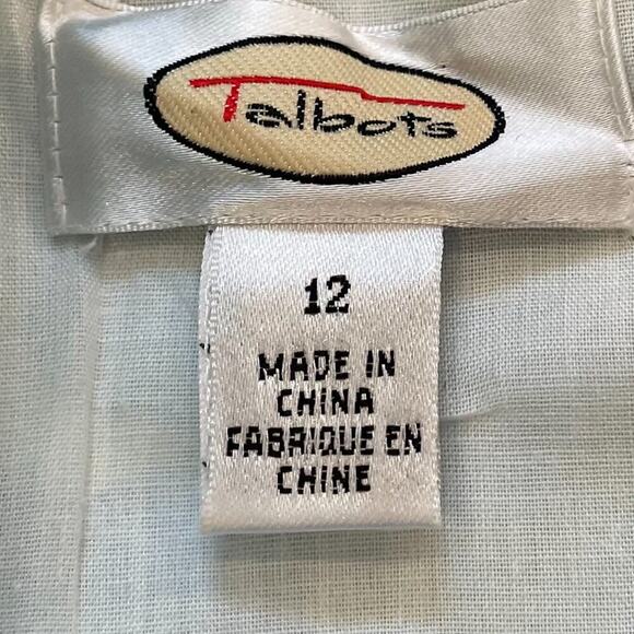 Talbots Cotton Blue Green Tropical Floral Sleeveless Halter Summer Dress, Sz 12 - Picture 9 of 13